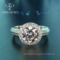 Wholesale 925 silver jewelry ring 2 carat moissanite diamond rings women